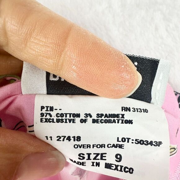 Vintage Byer Too Dog Park Mini Dress Size 9 Modern 4 Pink Retro Bow Detail - Picture 9 of 9